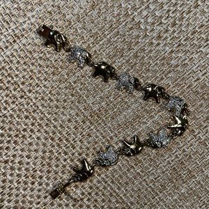 Gold plated elephant bracelet